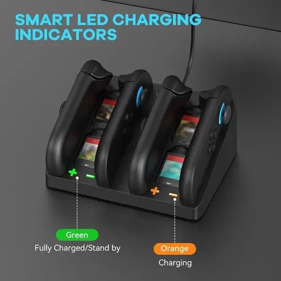 MOOGOLE 4 in 1 Charging Dock Compatible with Nintendo Switch 2 Joycon Controlle - Picture 5 of 6
